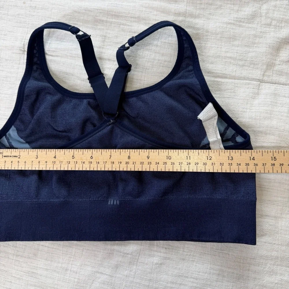 Fabletics Women Large Navy Blue Eliza Seamless Sports Bra Yoga Gym Athleisure